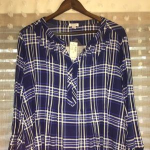 🥑🌺 popover plaid shirt